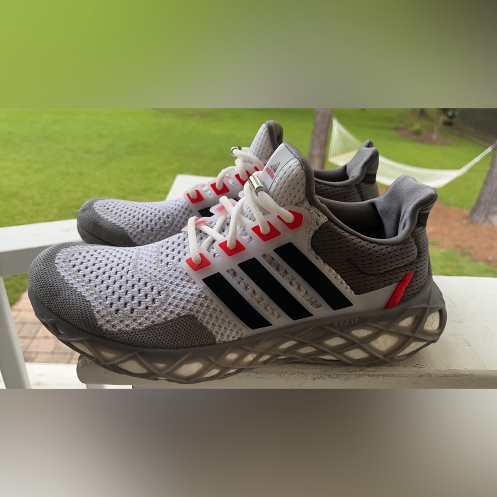 adidas Ultraboost Web DNA "Grey One/Core Black" Vivid Red" Men's Running Shoe